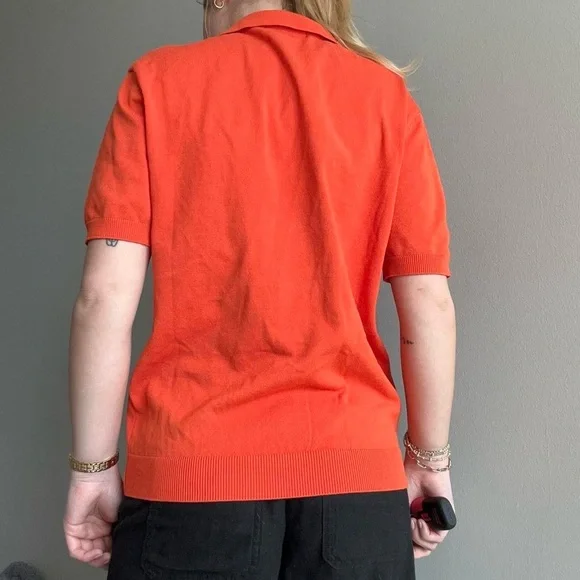 Grace Karin Men's Vibrant Orange Polo Shirt - Picture 4 of 7